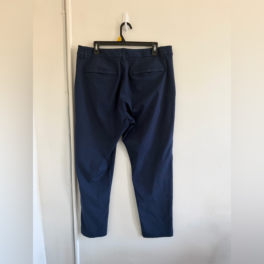 Lululemon ABC Slim-Fit Trouser Pant Men’s navy blue Warpstreme LM5AO5S Sz 35 - Picture 2 of 11